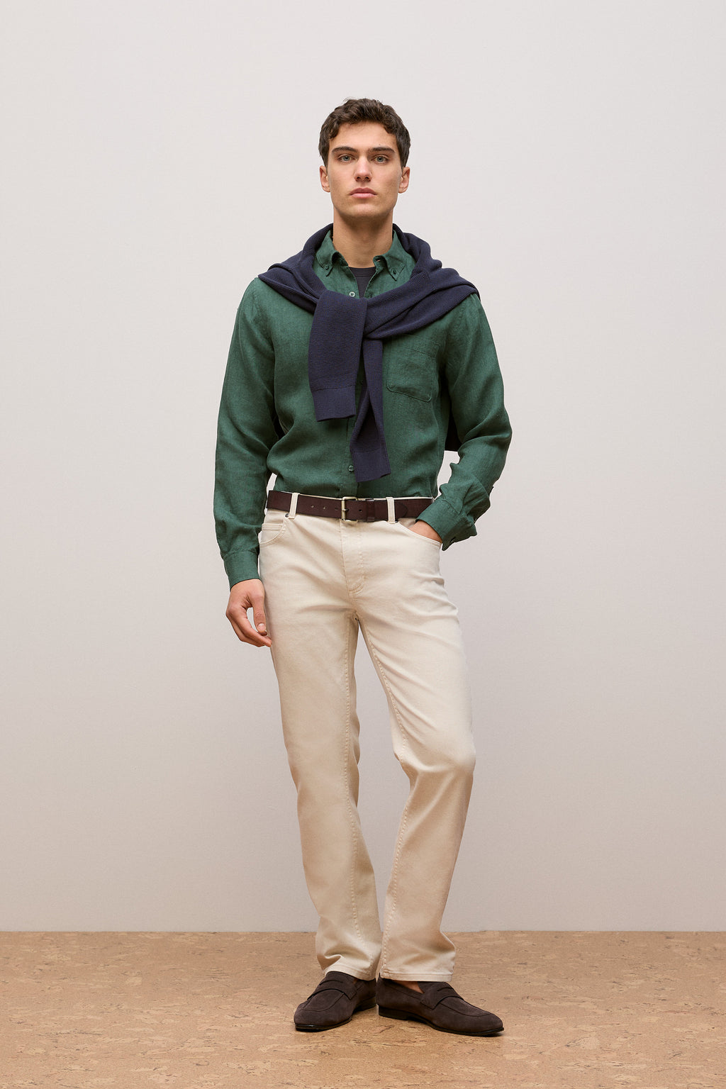 Regular Fit Linen End On End Shirt
