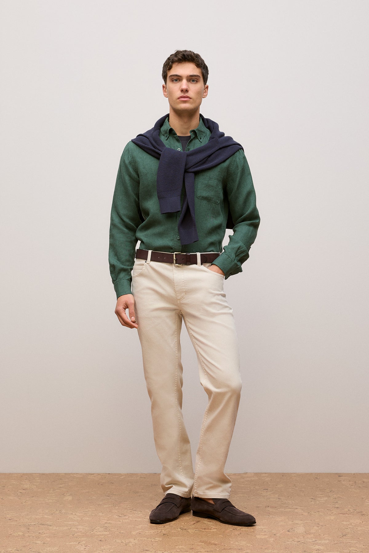 Regular Fit Linen End On End Shirt