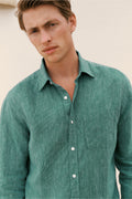 Regular Fit Linen Fine Stripe Shirt
