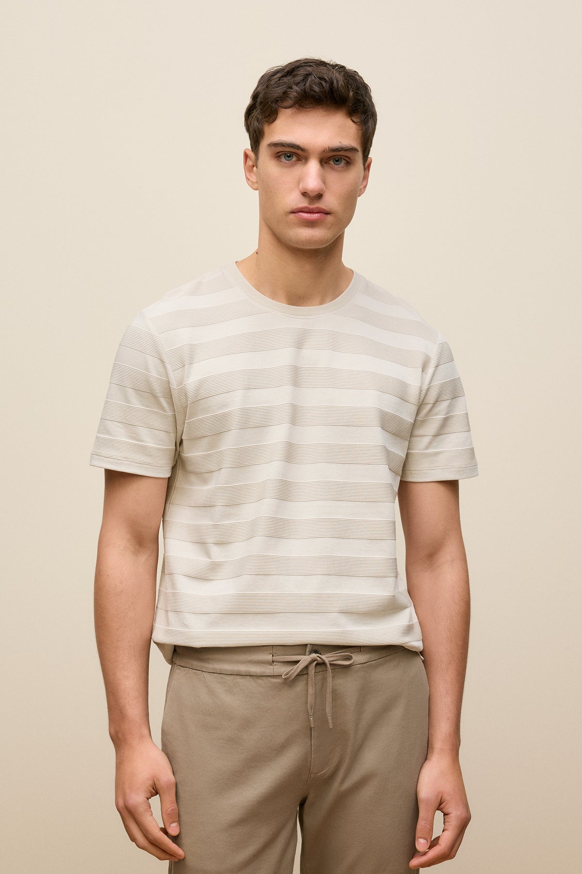 Textured Stripe Crew T-Shirt