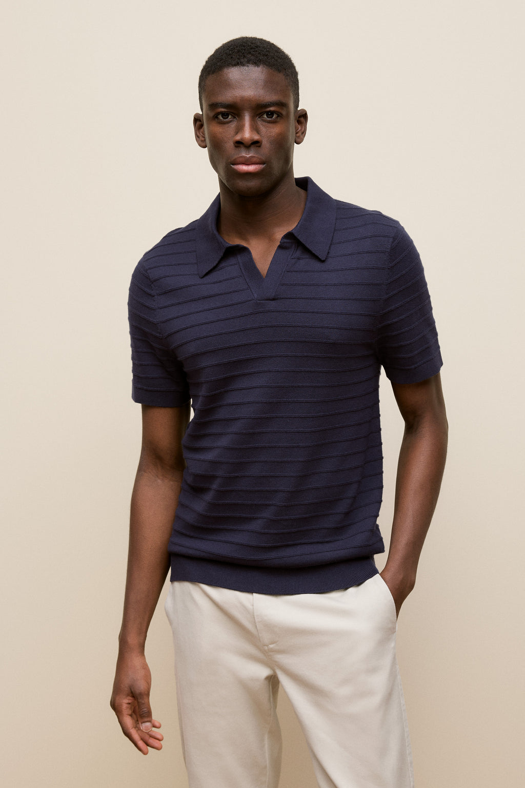 Cotton Silk Textured Polo