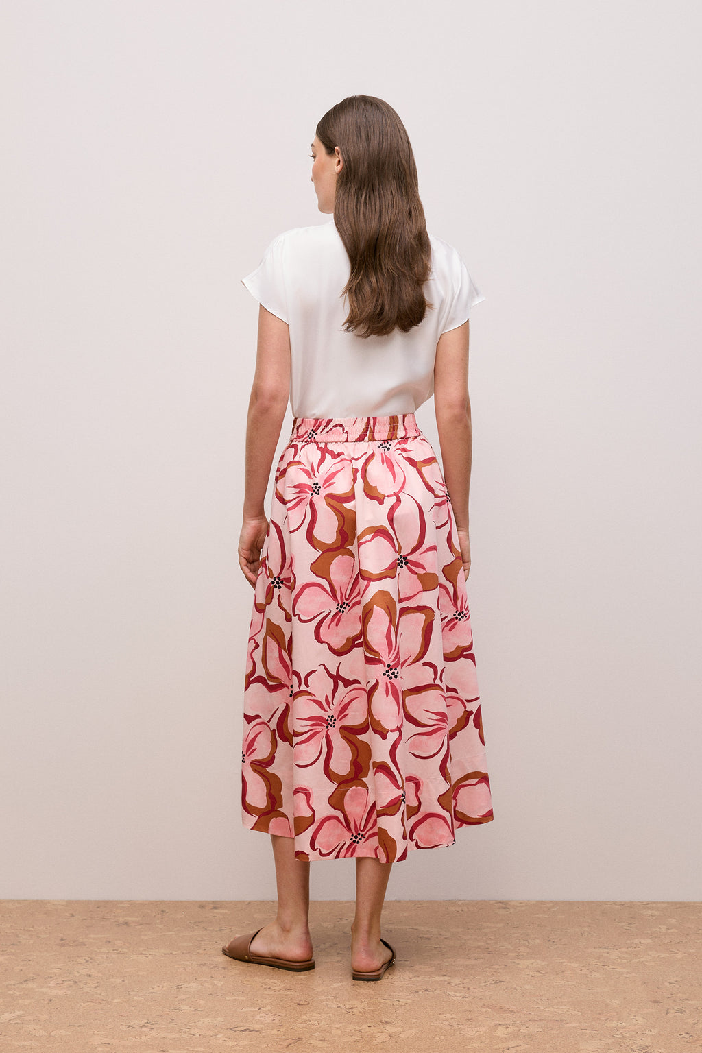 Peony Sateen Hi Lo Skirt