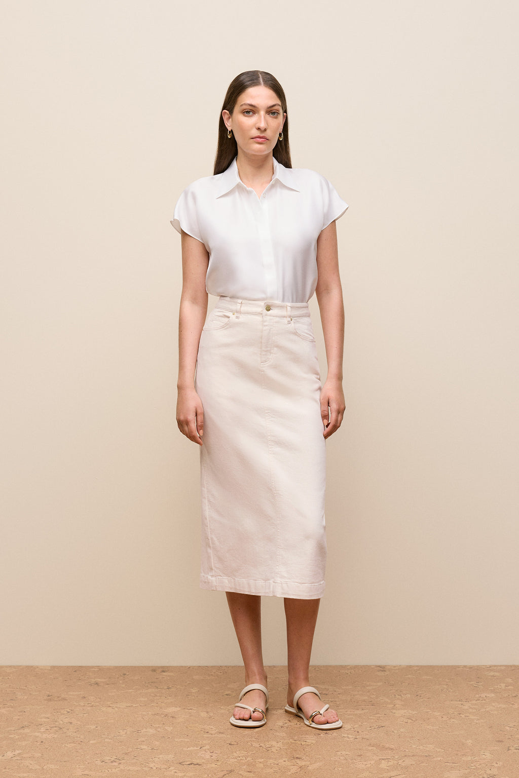 Longline Denim Skirt