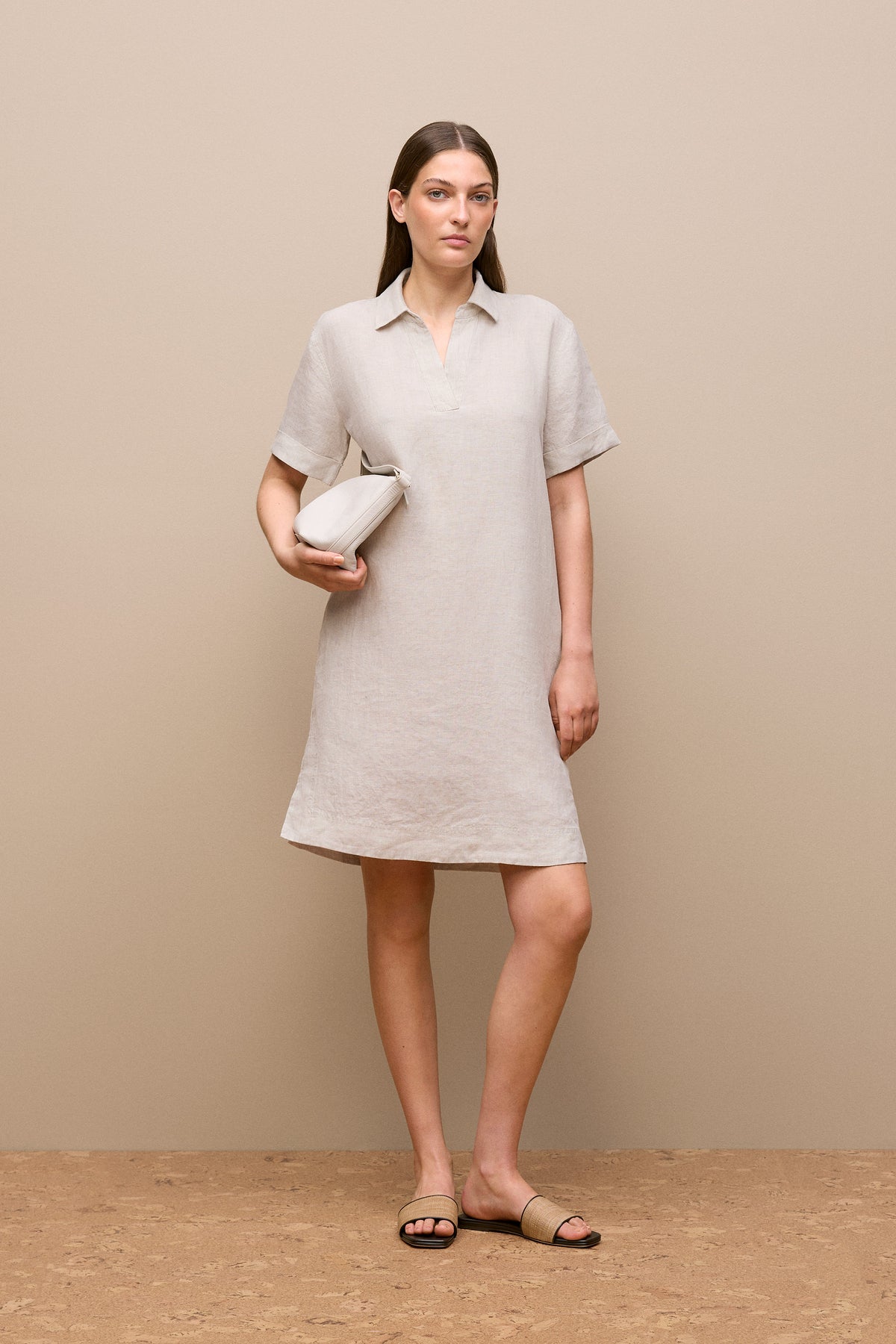 Linen Popover Shift Dress