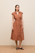 Spot Poplin Cap Sleeve Shirt Dress