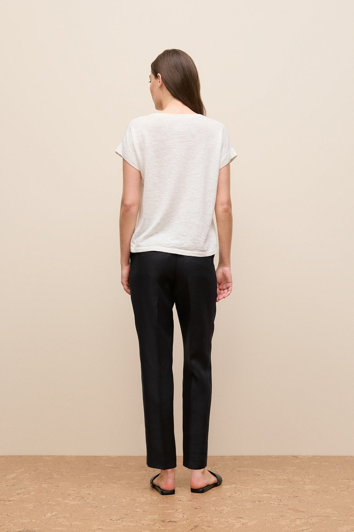 Linen Cotton Relaxed Crew T-Shirt