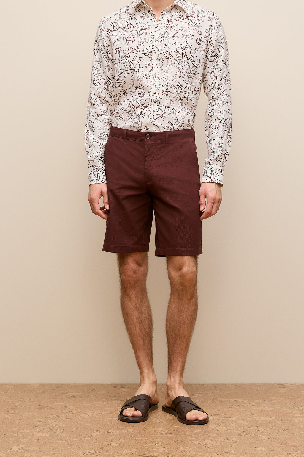 Stretch Cotton Dobby Longline Short