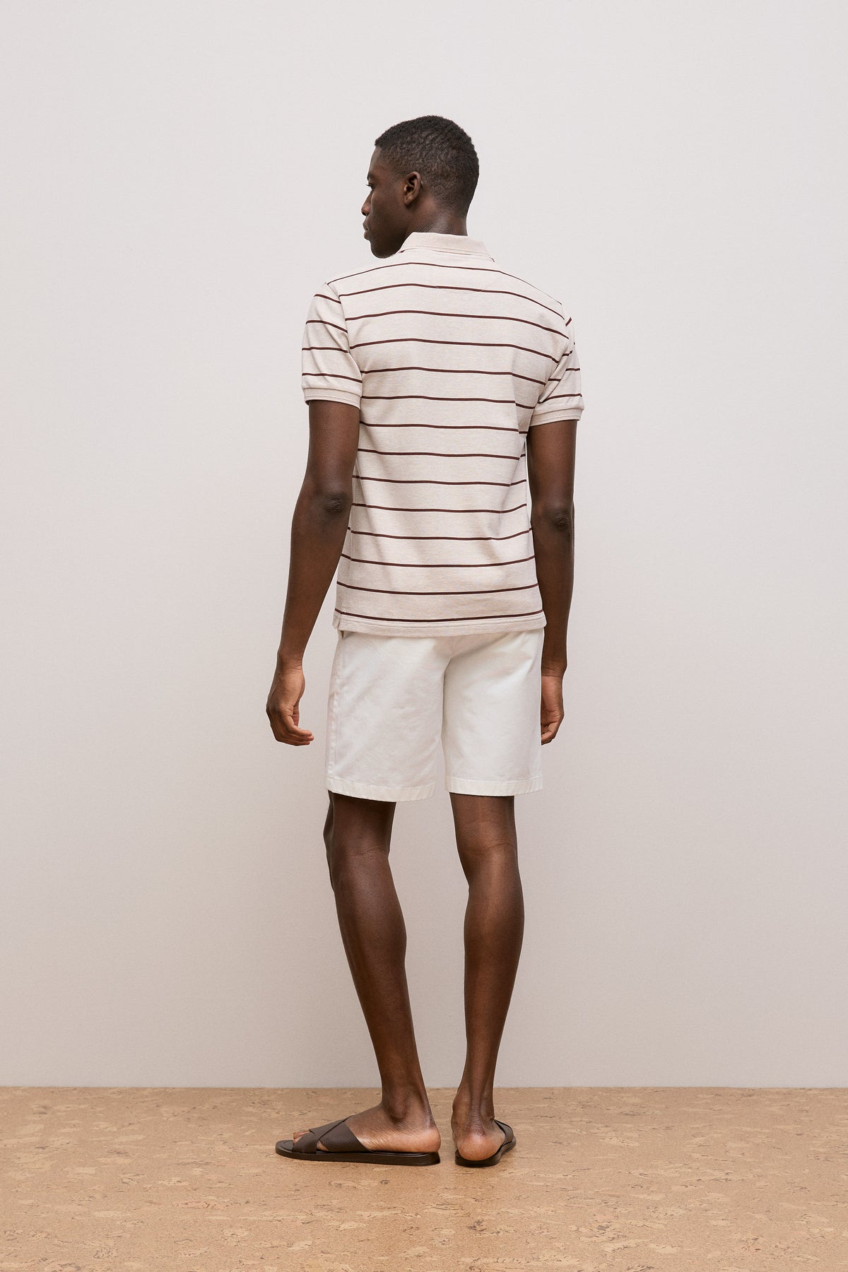 Pique Fine Stripe Monogram Polo