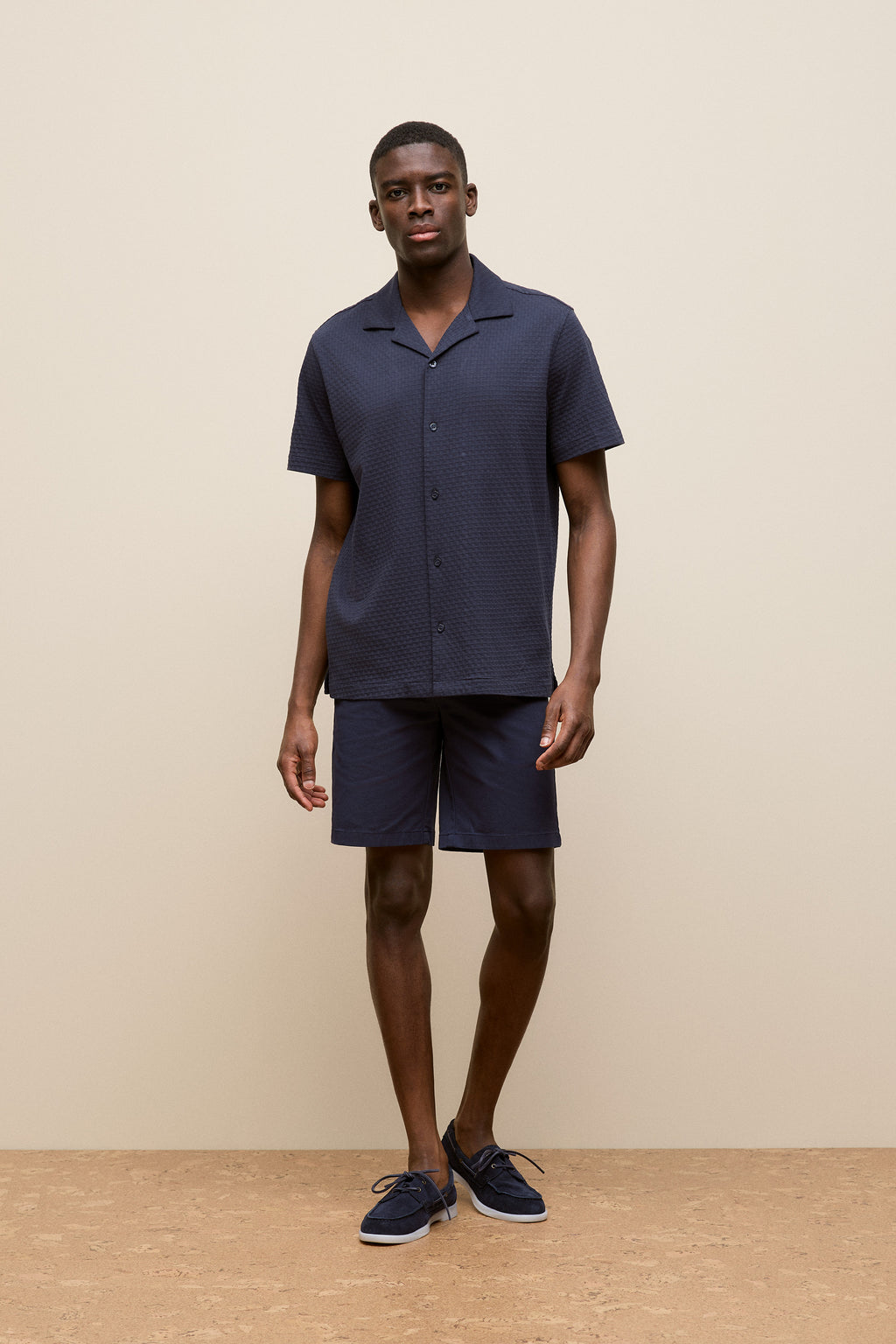 Basketweave Cotton Camp Shirt