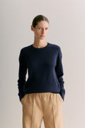 Merino Cashmere Forward Shoulder Seam Relaxed Crew