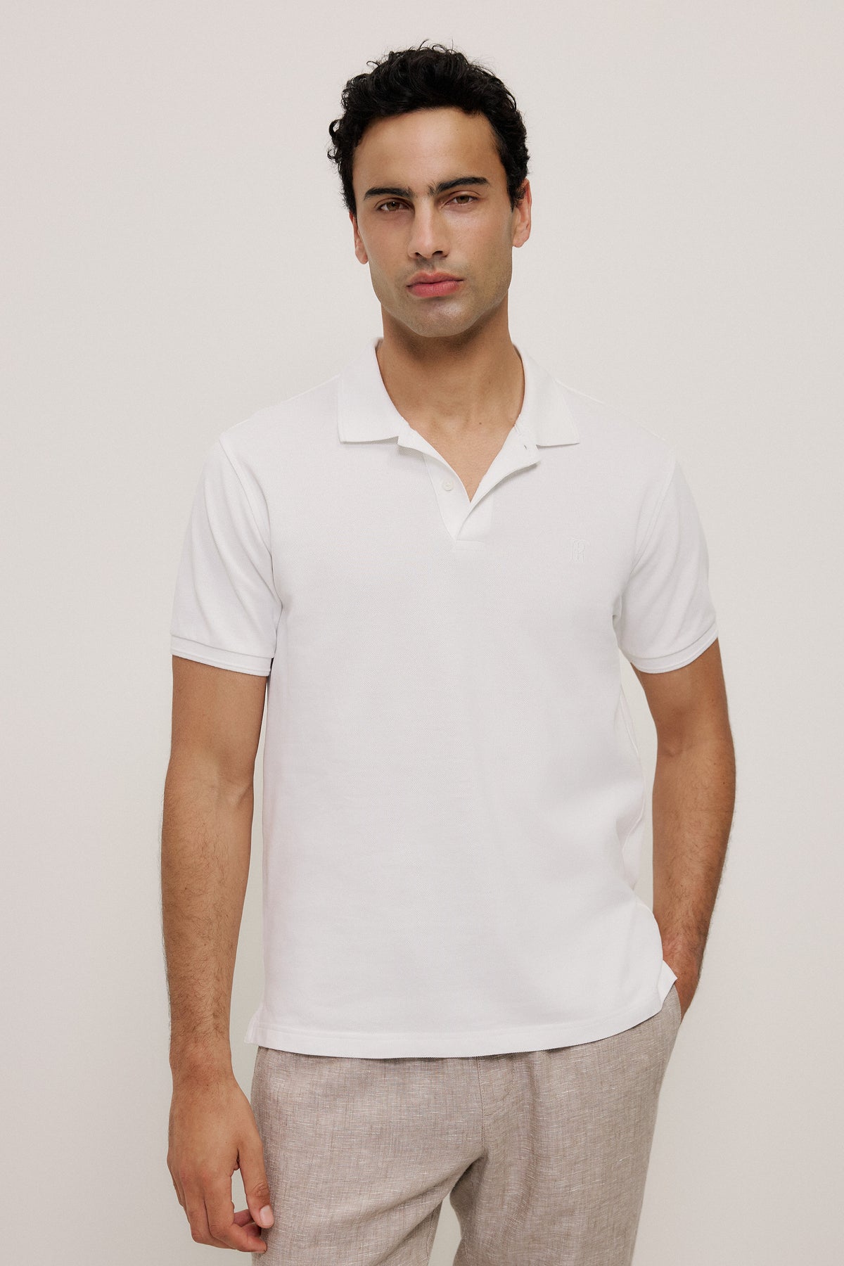 Pique Monogram Short Sleeve Polo