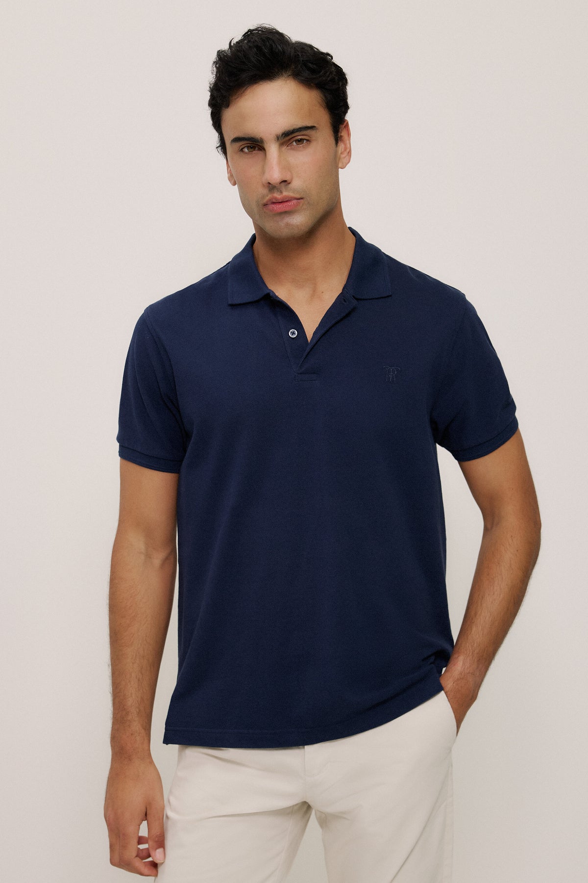 Pique Monogram Short Sleeve Polo