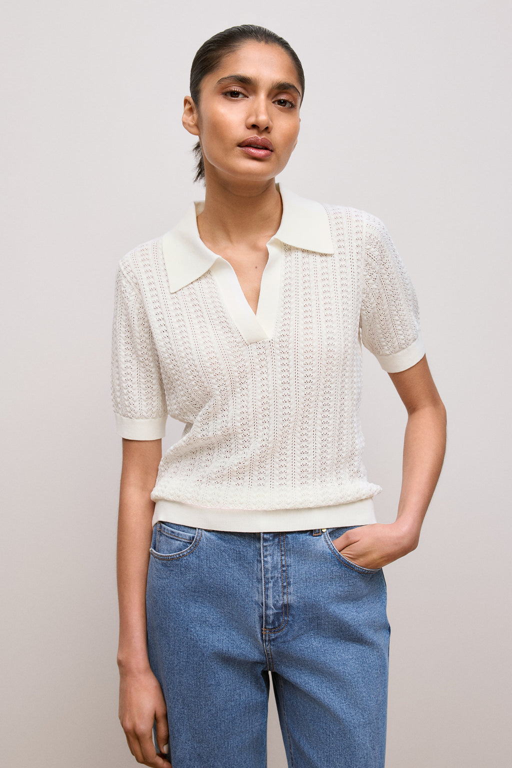 Mercerised Texture Knit Polo