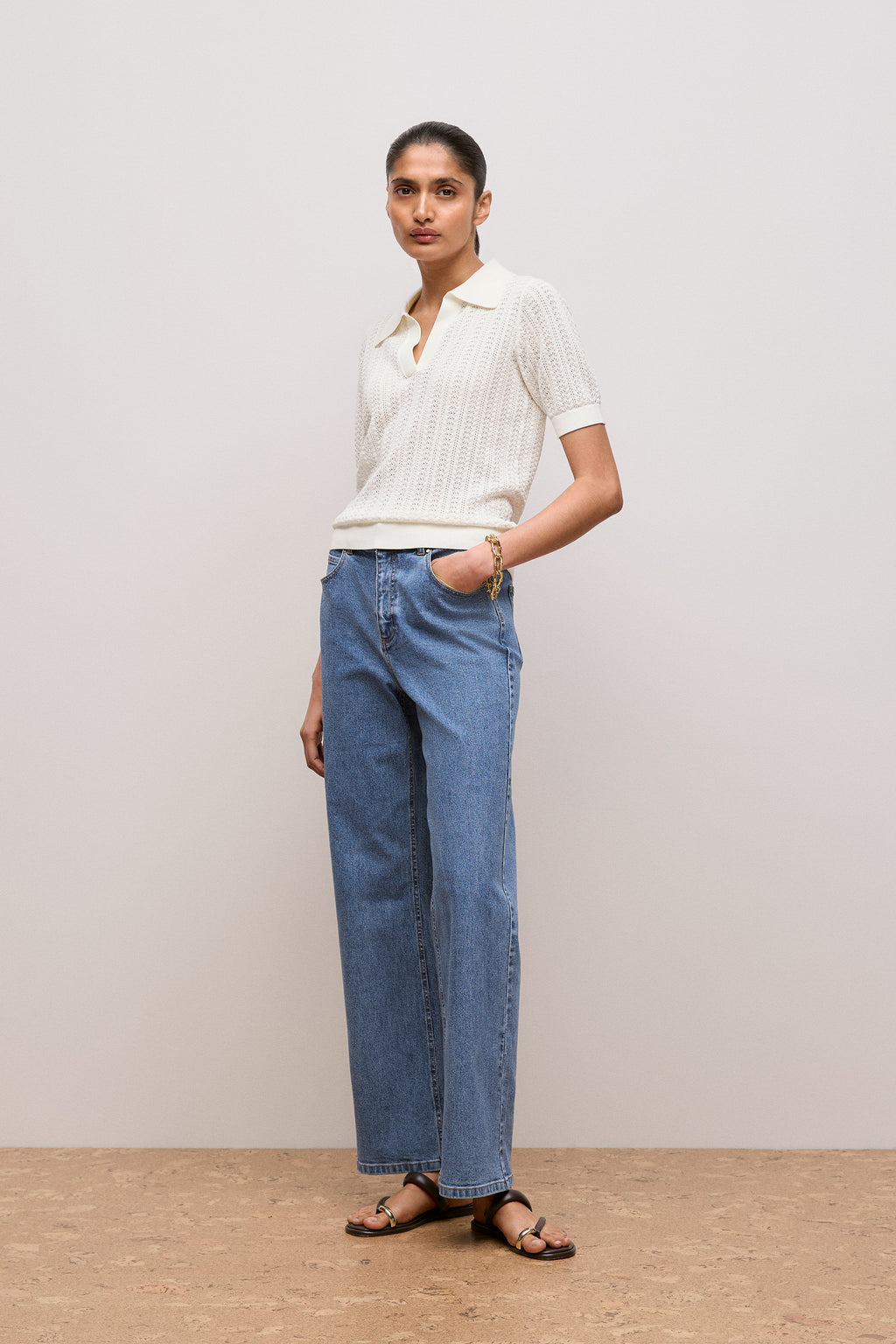 Mercerised Texture Knit Polo