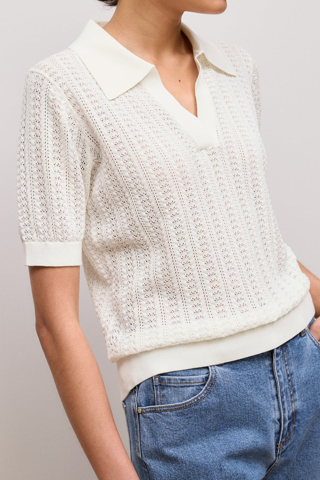 Mercerised Texture Knit Polo