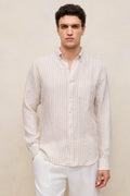 Regular Fit Linen Bengal Stripe Shirt
