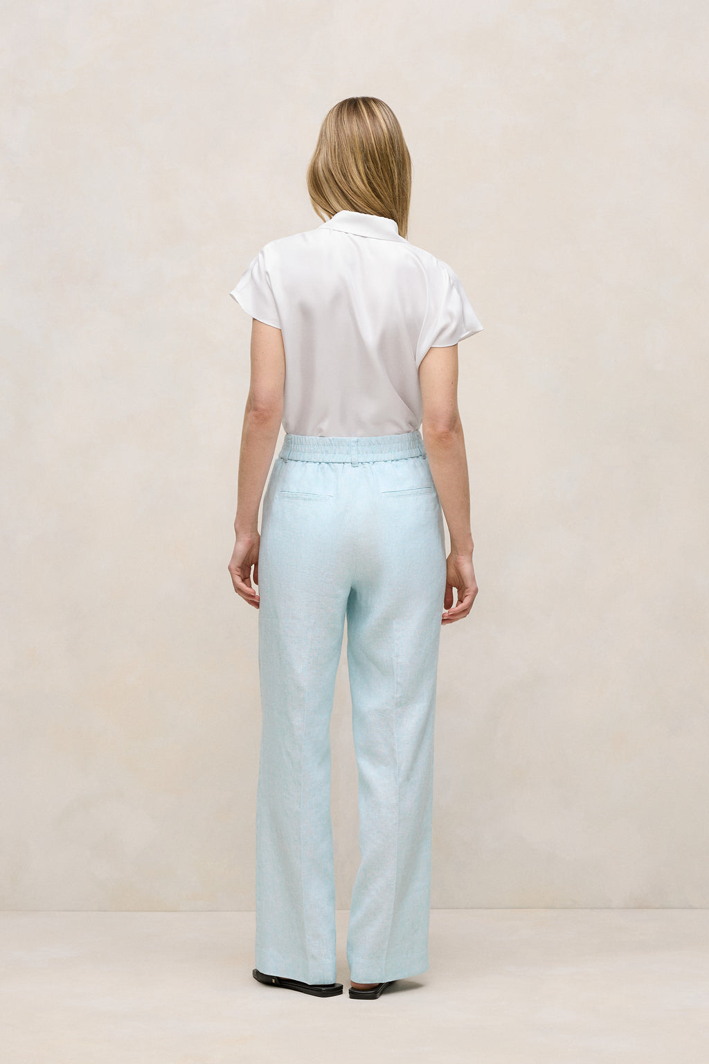 Linen Tailored Wide Leg Pant
