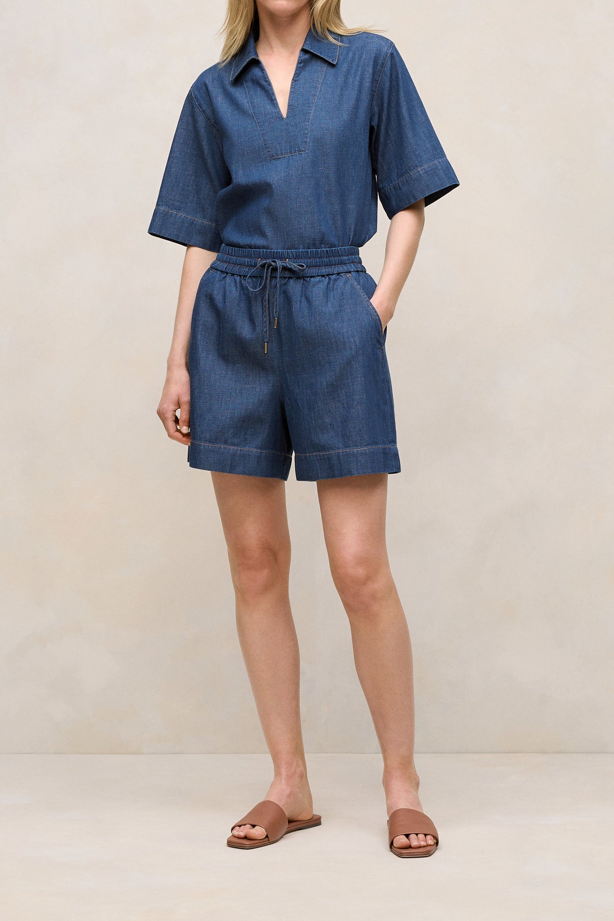 Soft Denim Drawcord Short