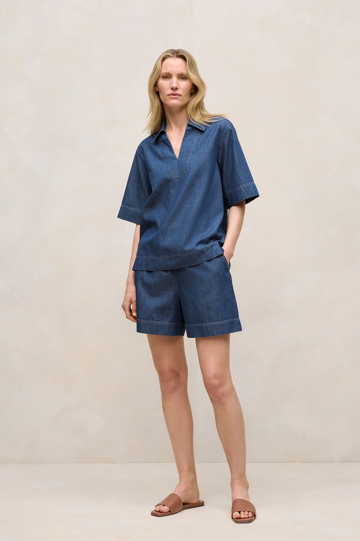 Soft Denim Drawcord Short