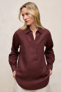 Delave Linen Half Placket Shirt