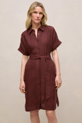 Delave Linen Short Sleeve Shirt Dress