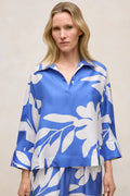 Marea Silk Twill Popover Shirt