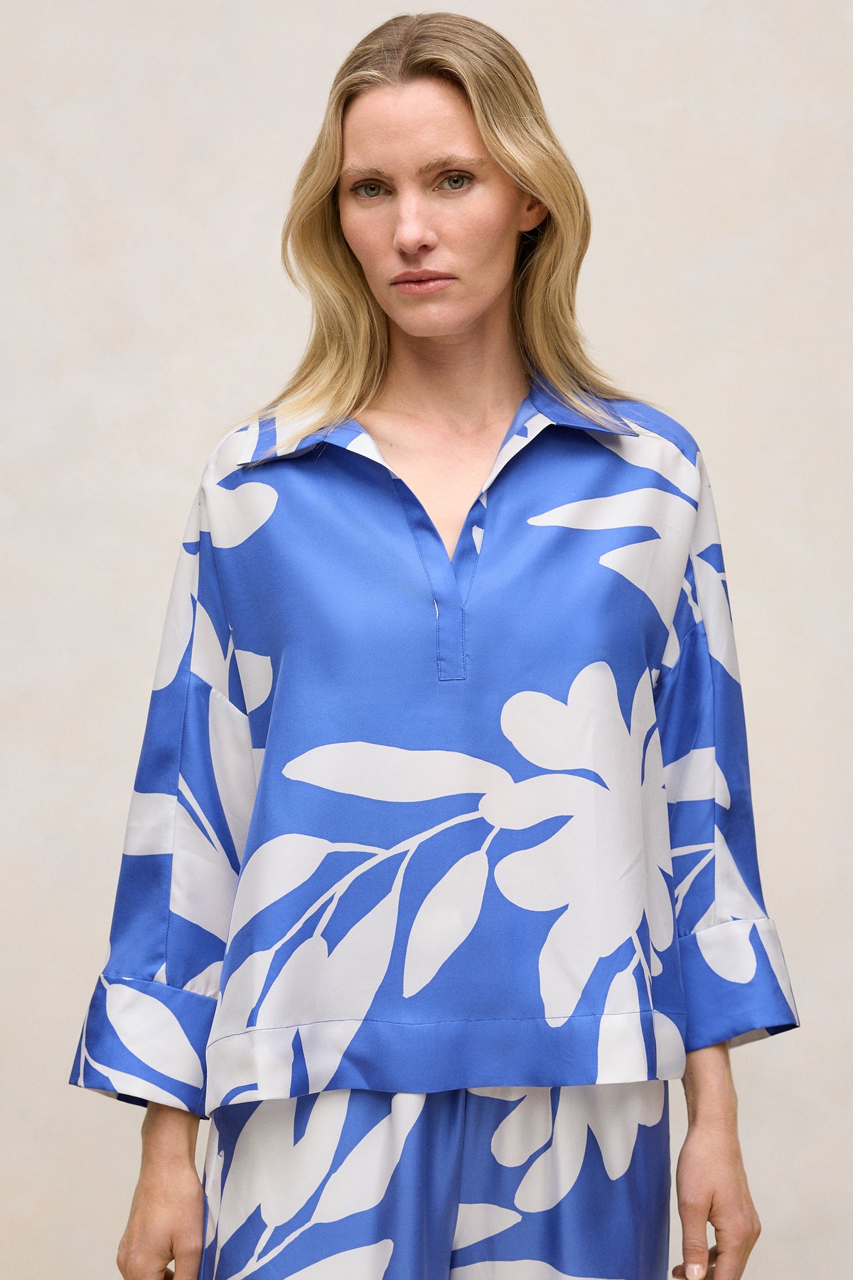 Marea Silk Twill Popover Shirt