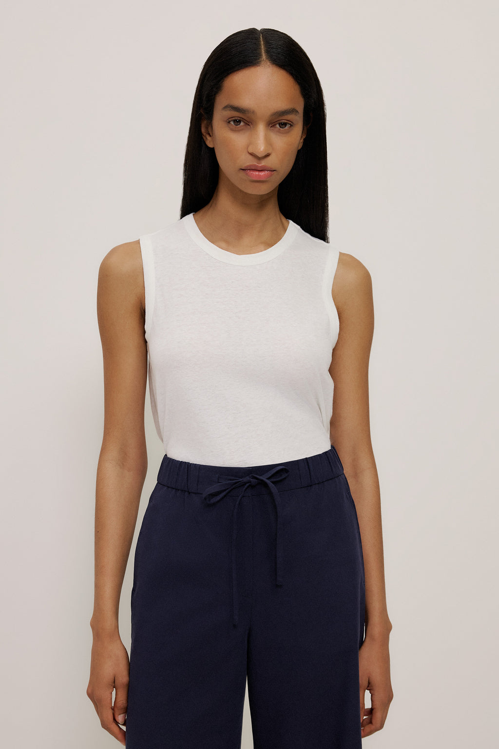 Linen Cotton Crew Tank