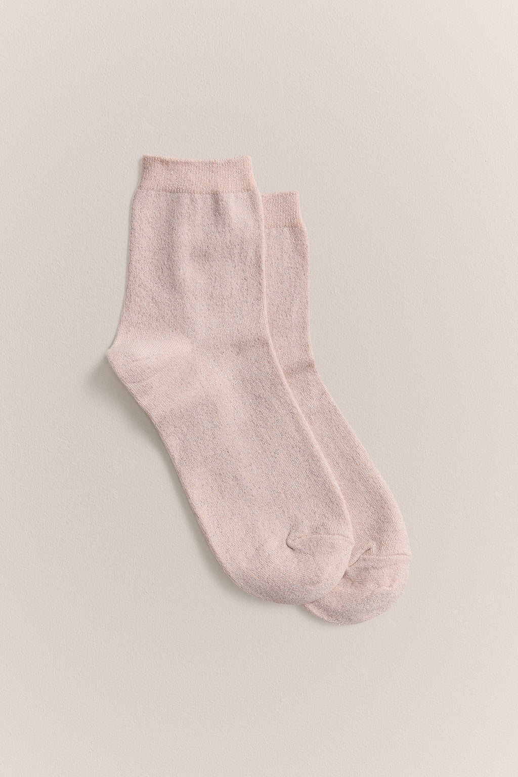 Metallic Rib Crew Sock