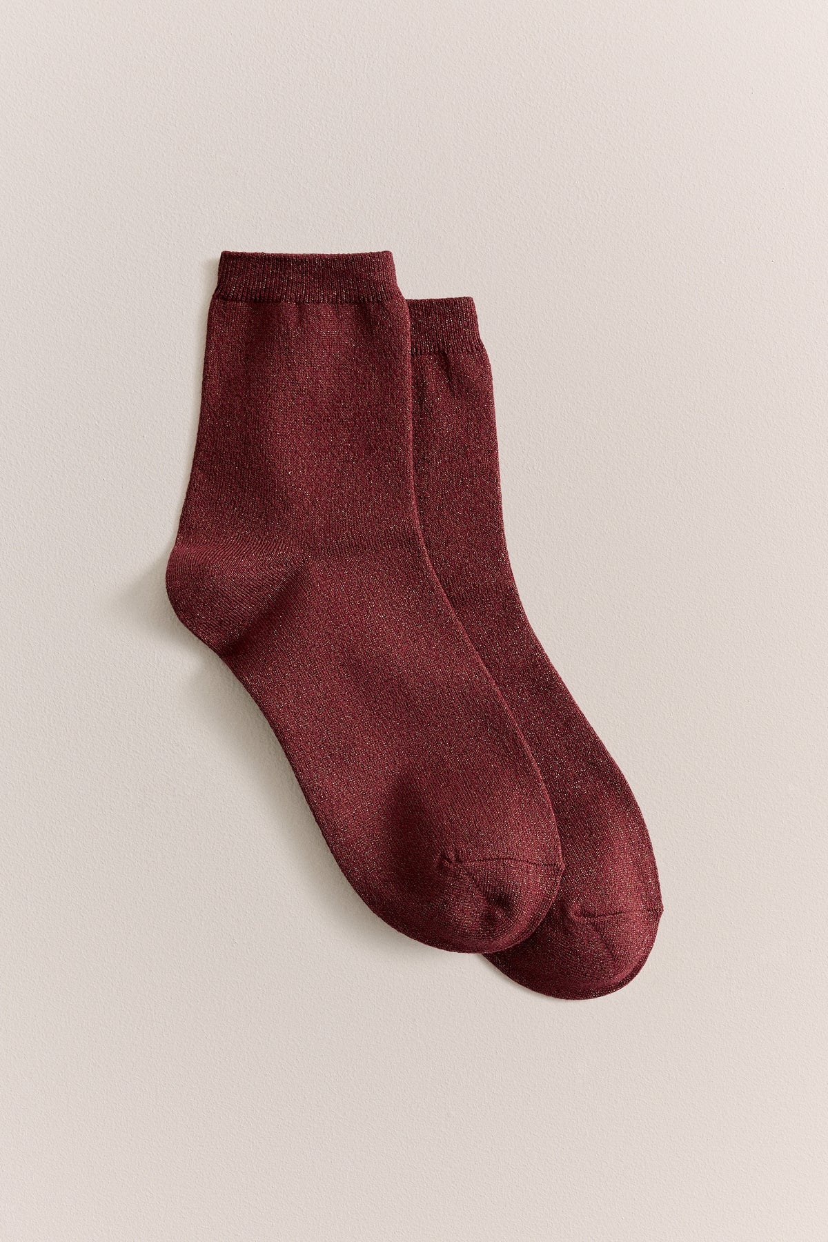 Metallic Rib Crew Sock