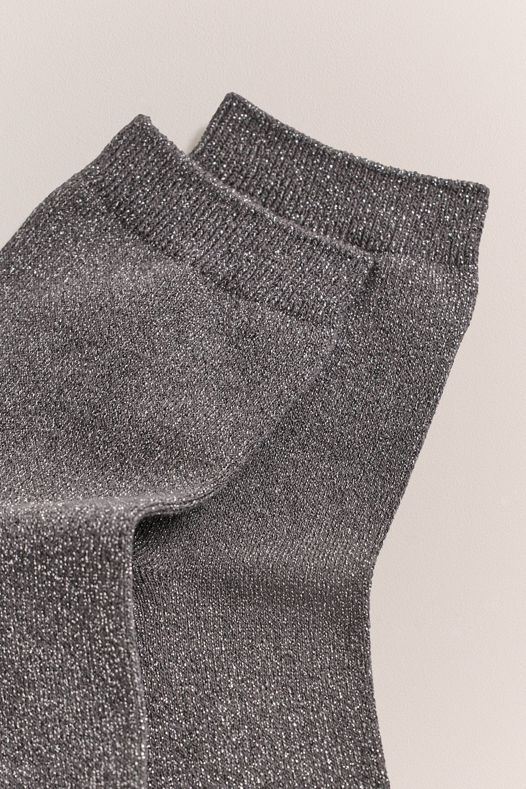 Metallic Rib Crew Sock