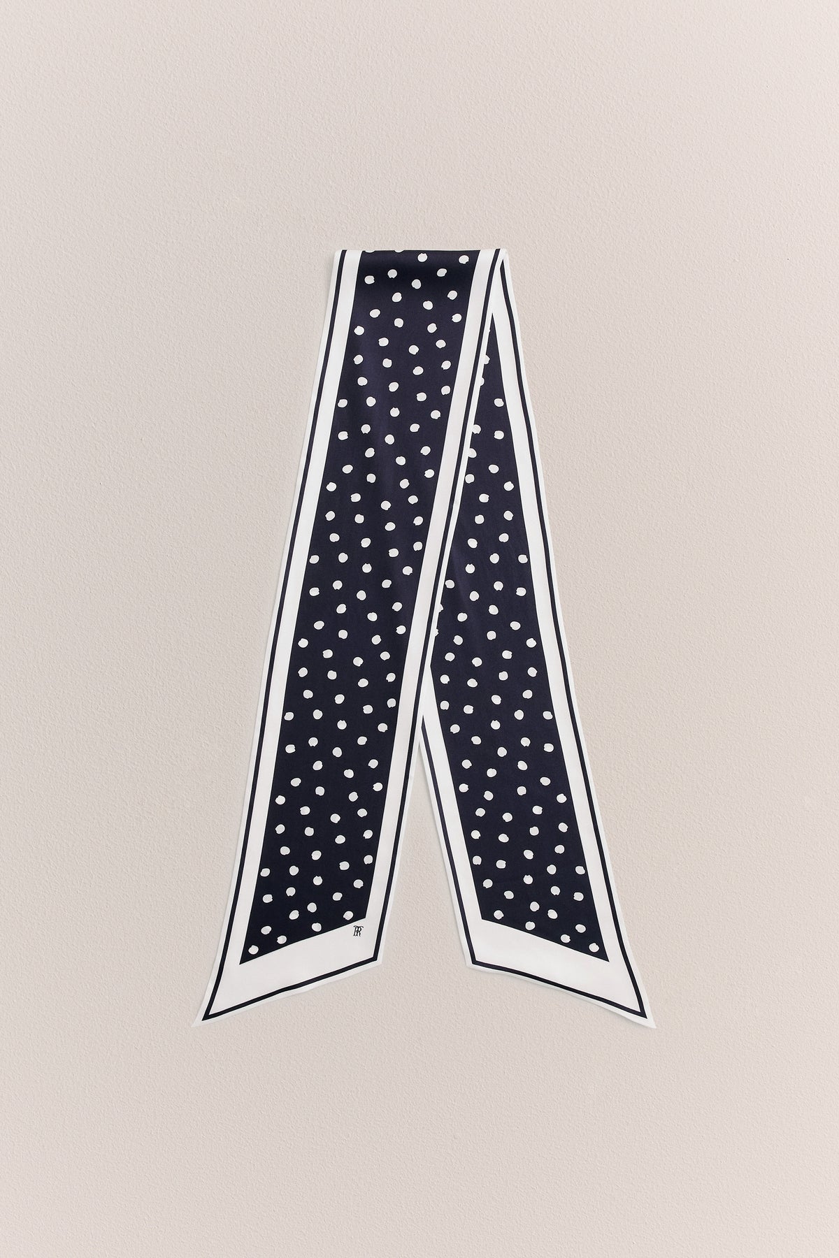 Spot Silk Twill Slim Scarf