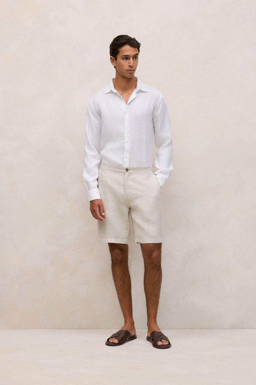 Linen Glen Check Short