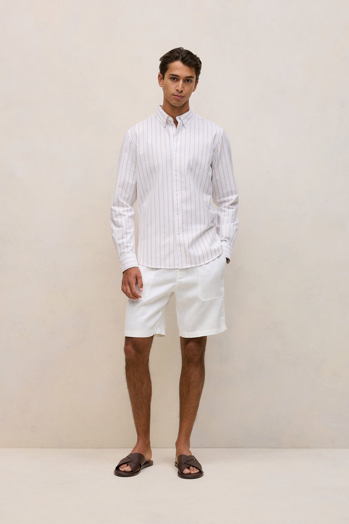 Regular Fit Yarn Dyed Stripe Oxford Shirt