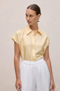 Silk Twill Cap Sleeve Shirt
