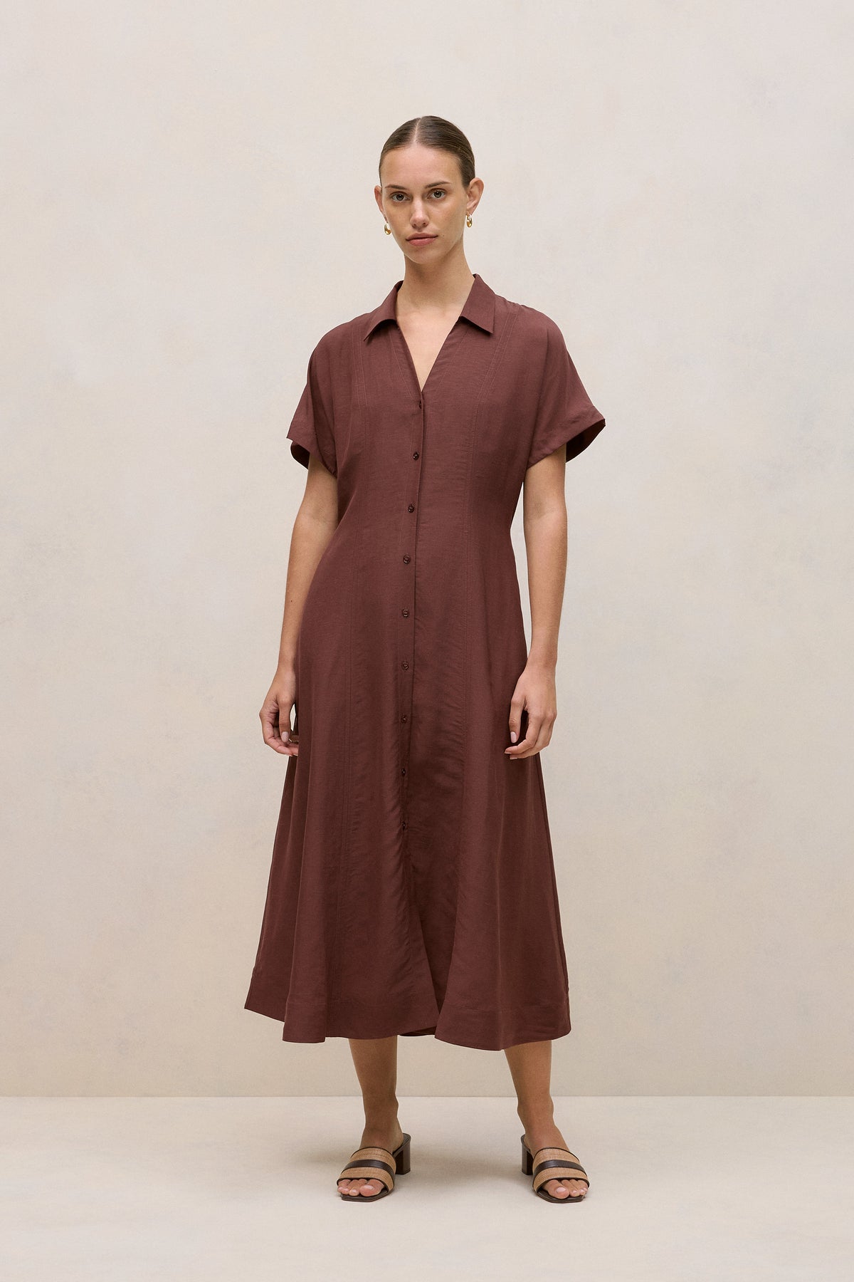 Soft Seam Detail Shirt Dress