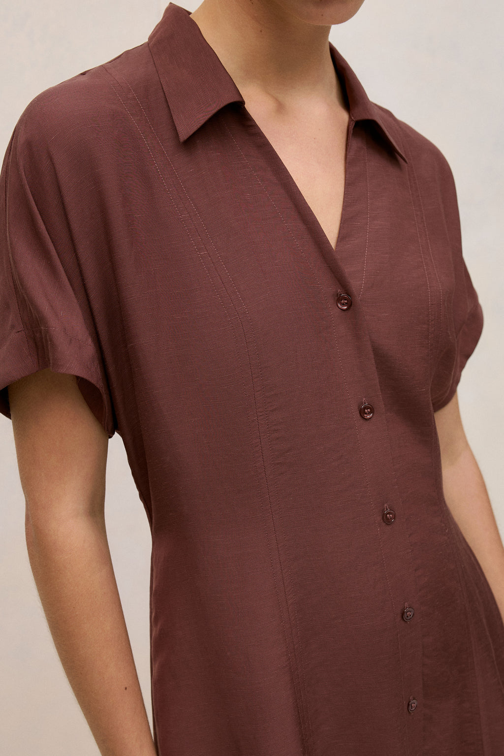 Soft Seam Detail Shirt Dress