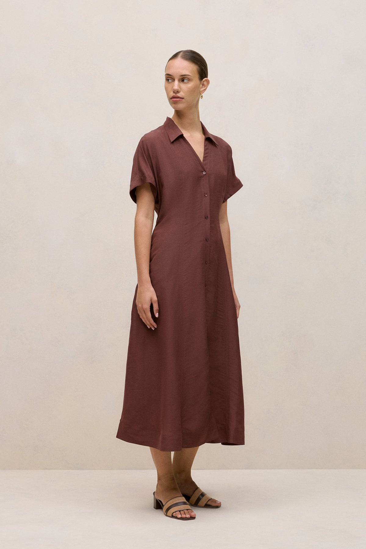 Soft Seam Detail Shirt Dress