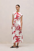 Wild Iris Twist Front Column Dress