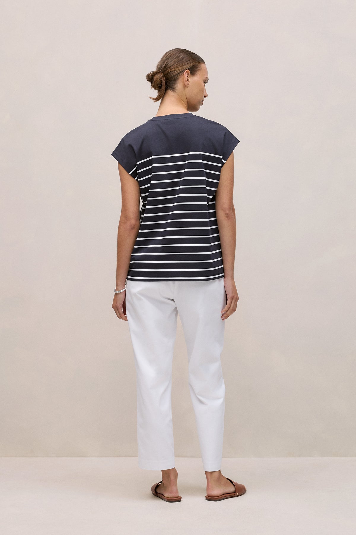 Breton Stripe Cap Sleeve T-Shirt