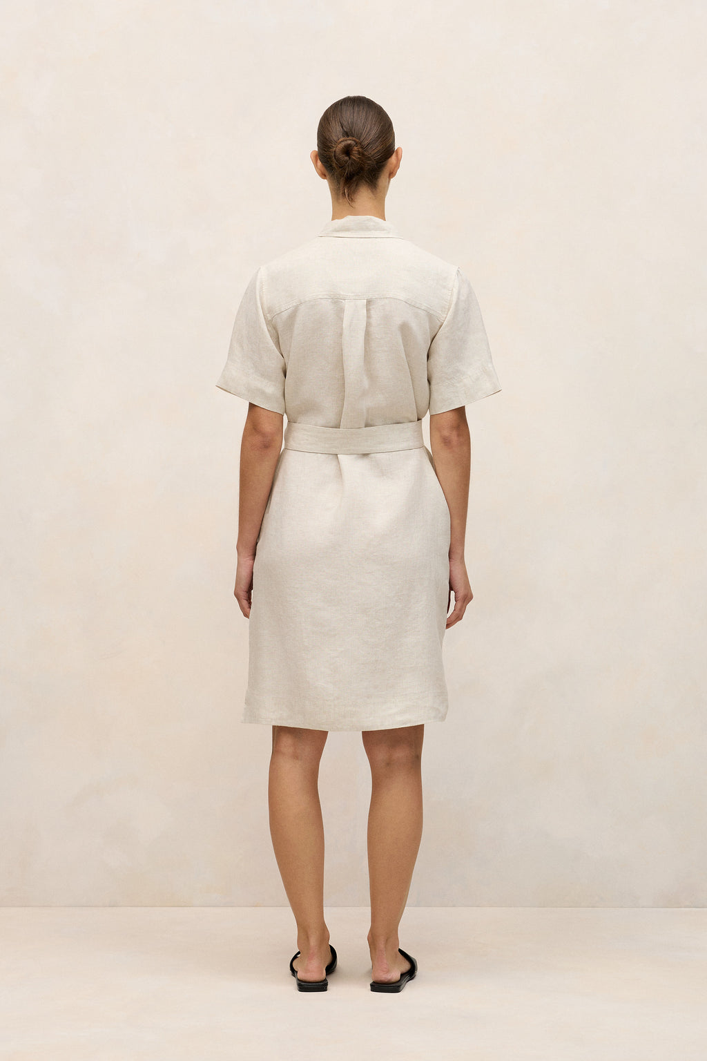 Linen Pocket Detail Shirt Dress