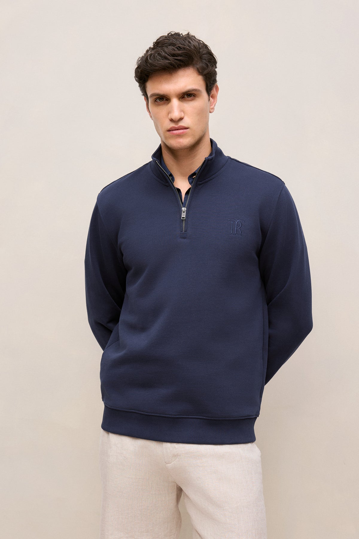 Terry 1/4 Zip Monogram Sweat