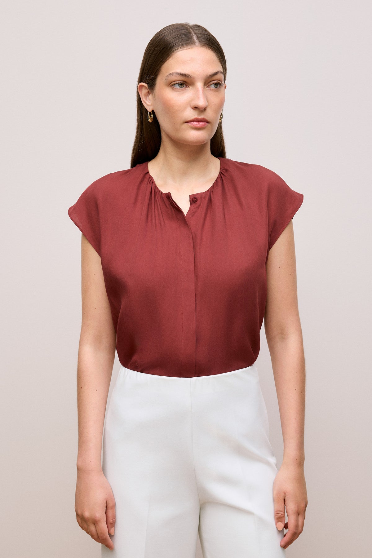 Modal Cap Sleeve Blouse