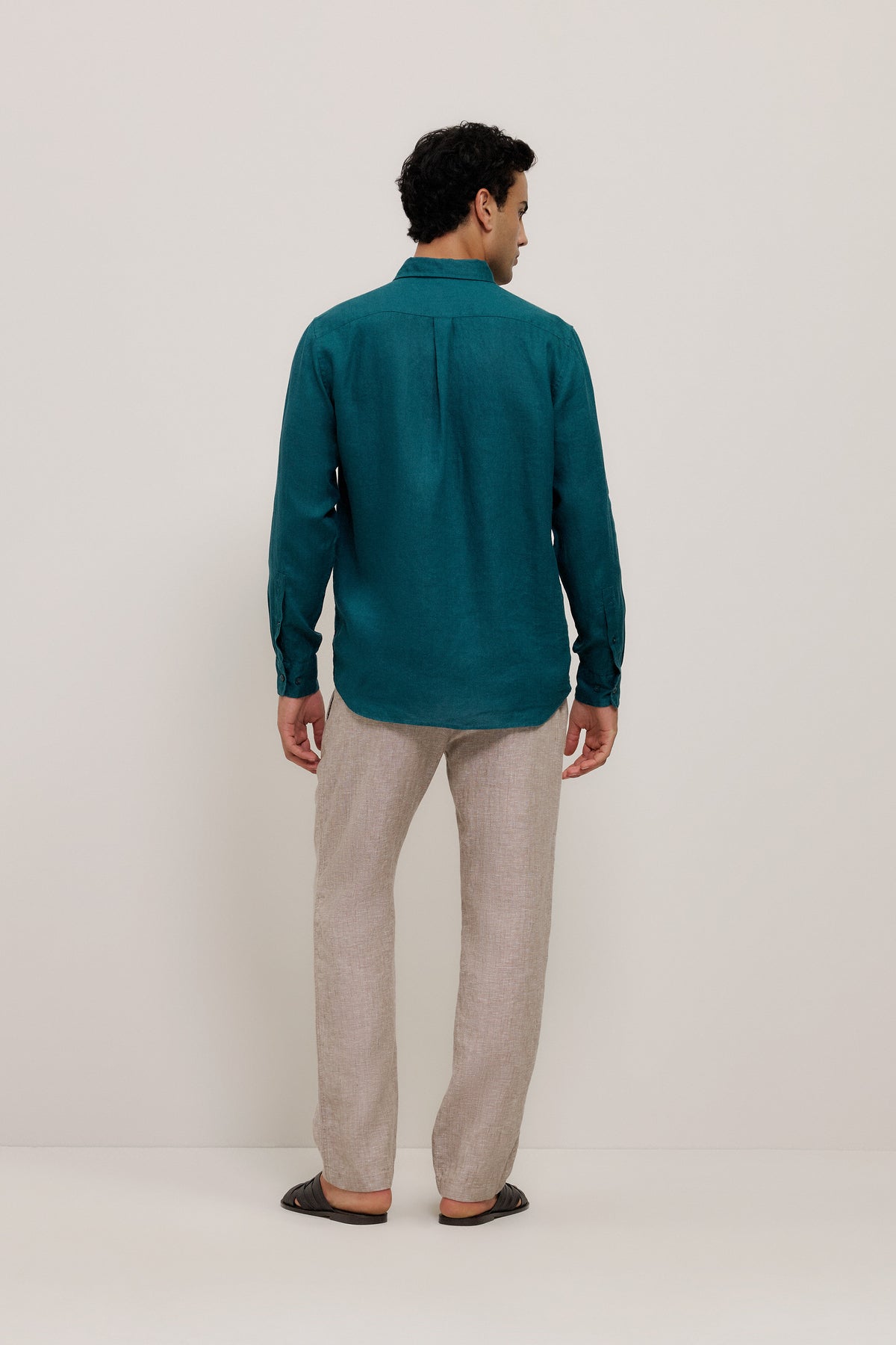 Regular Fit Linen Classic Long Sleeve Shirt
