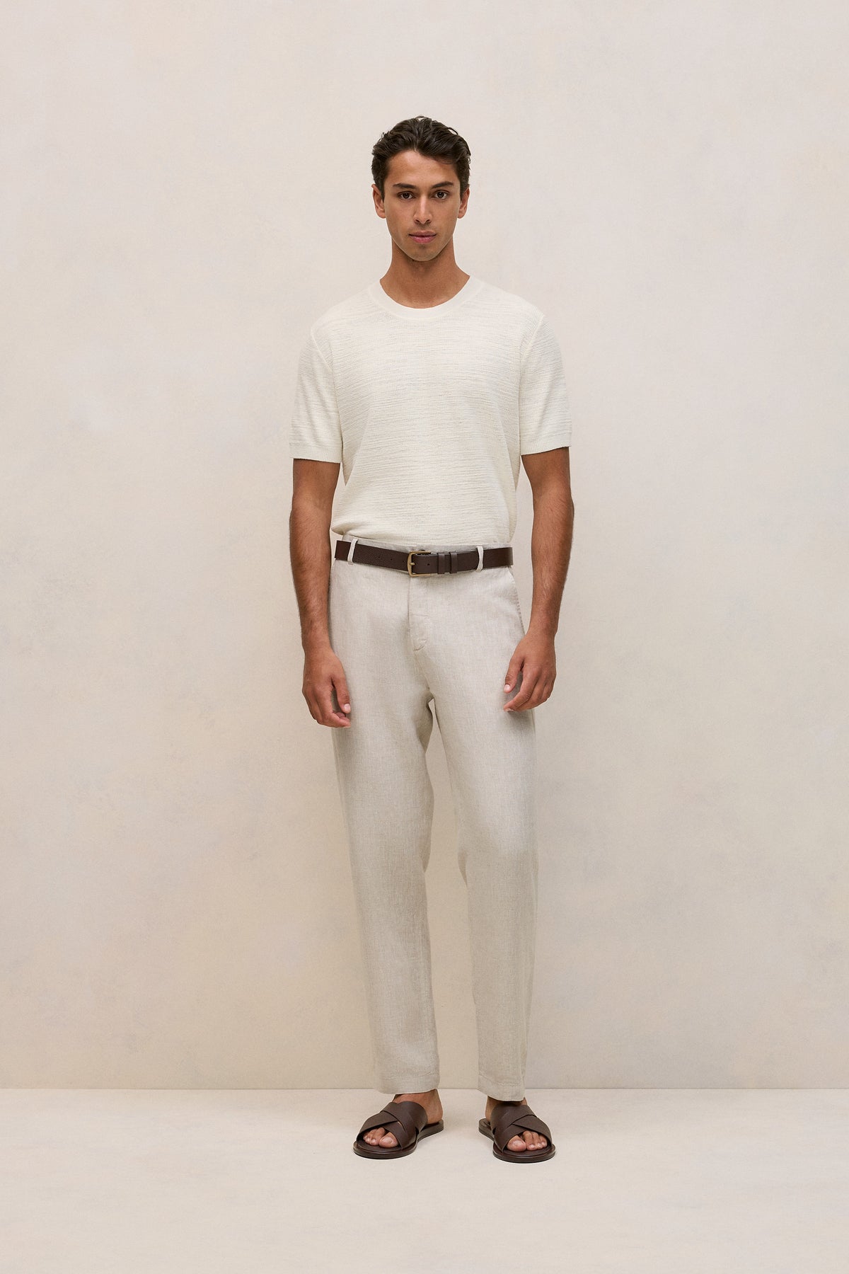 Cotton Linen Racking Stitch T-Shirt