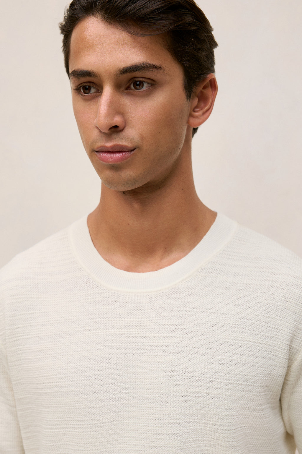 Cotton Linen Racking Stitch T-Shirt