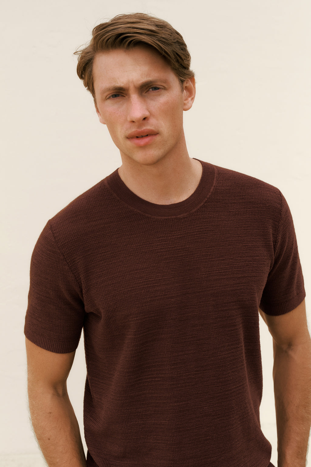 Cotton Linen Racking Stitch T-Shirt