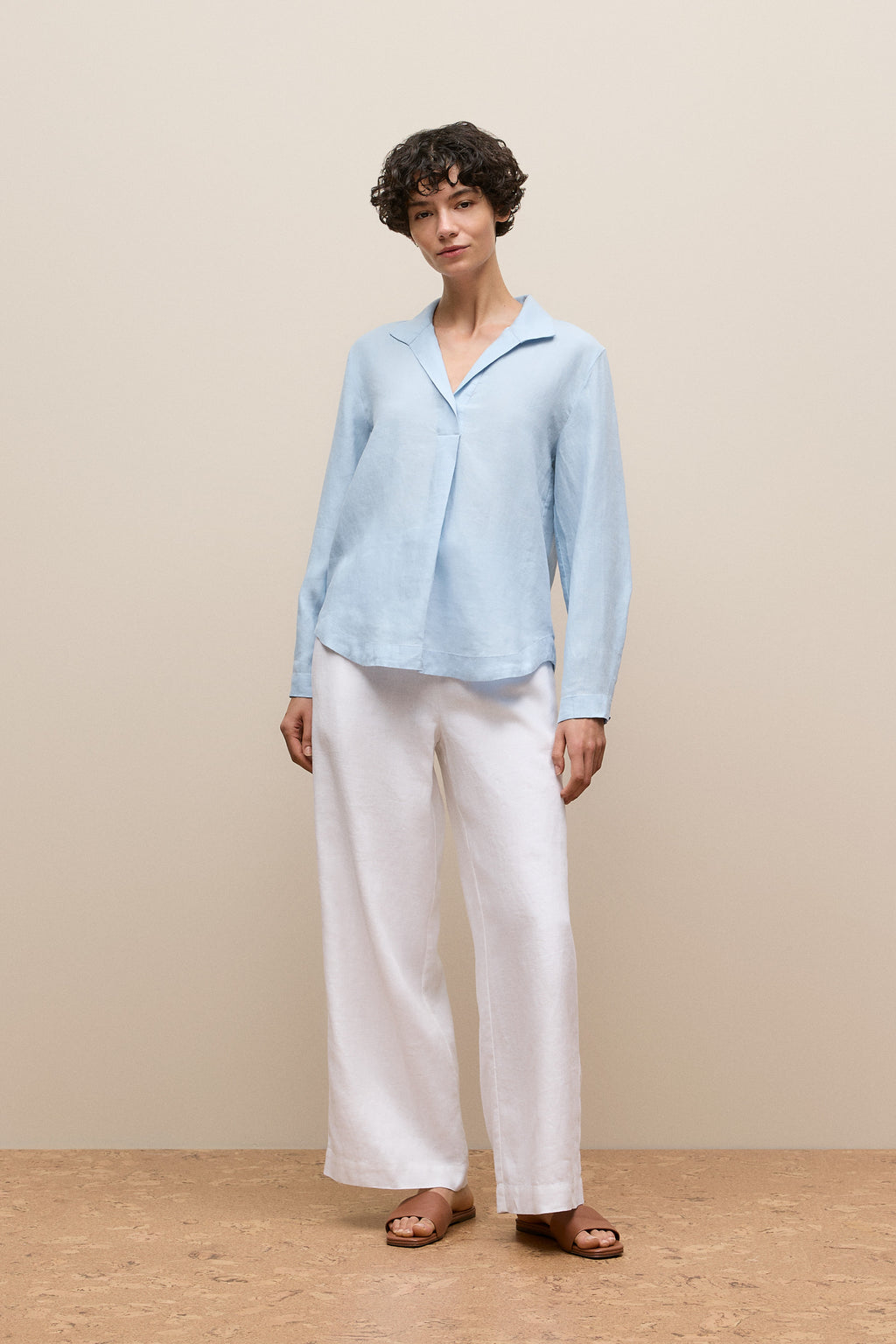 Yarn Dyed Linen Popover Shirt