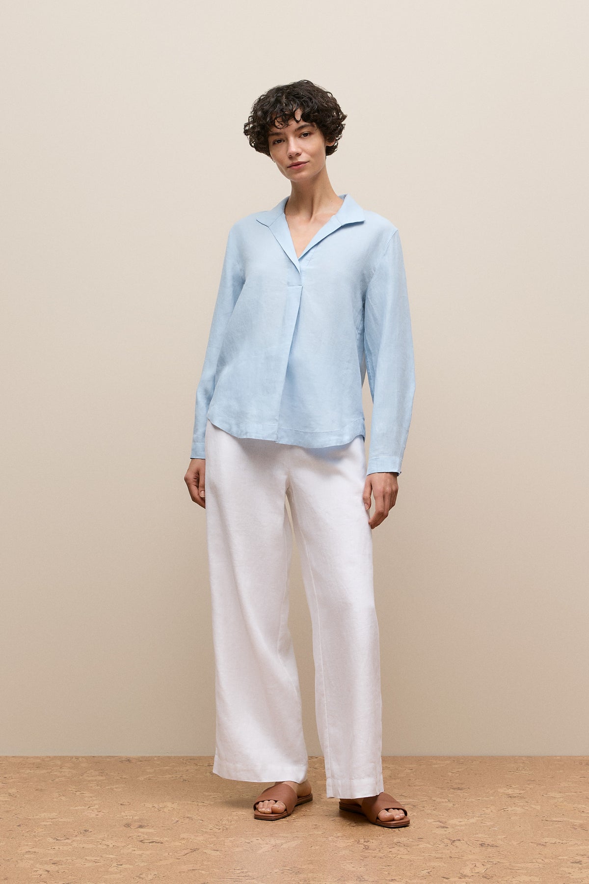 Yarn Dyed Linen Popover Shirt