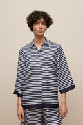 Silk Twill Stripe Shirt